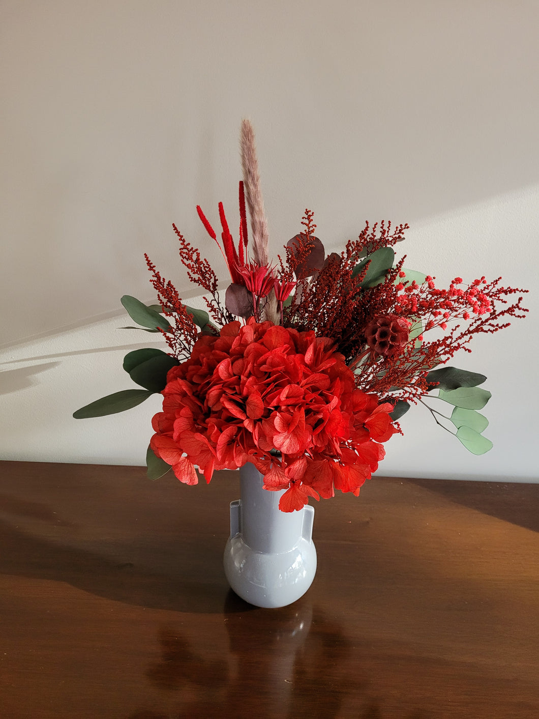 Dried Flower Bouquet - Hydrangea Red